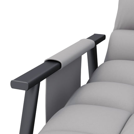 Rocking chair microfiber gray with footrest, adjustable backrest