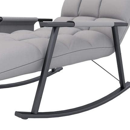 Rocking chair microfiber gray with footrest, adjustable backrest