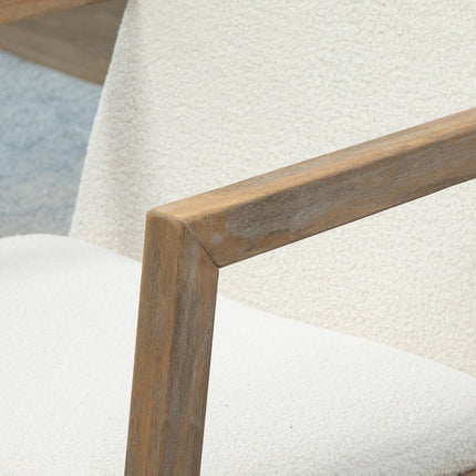Cream White Rubberwood rocking chair - padded comfort