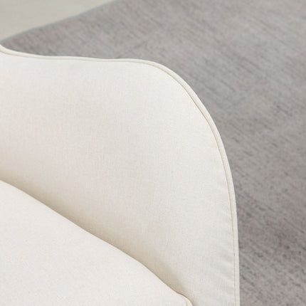 Creamy white rocking chair - Linen metal, 69 x 90 x 100 cm