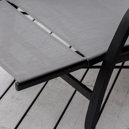 Gray adjustable garden rocking chair with footrest, capacity 160 kg