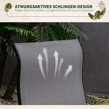 Gray adjustable garden rocking chair with footrest, capacity 160 kg