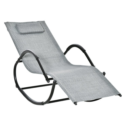 Rocking chair with cushion, gray text line, 160 kg capacity