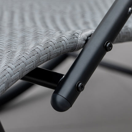 Rocking chair with cushion, gray text line, 160 kg capacity