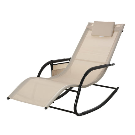 Beige Metal Mesh rocking chair, 150 x 62 x 88 cm