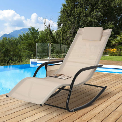 Beige Metal Mesh rocking chair, 150 x 62 x 88 cm