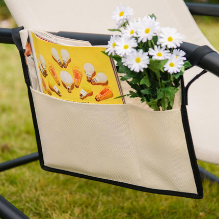 Beige Metal Mesh rocking chair, 150 x 62 x 88 cm