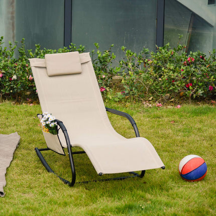 Beige Metal Mesh rocking chair, 150 x 62 x 88 cm