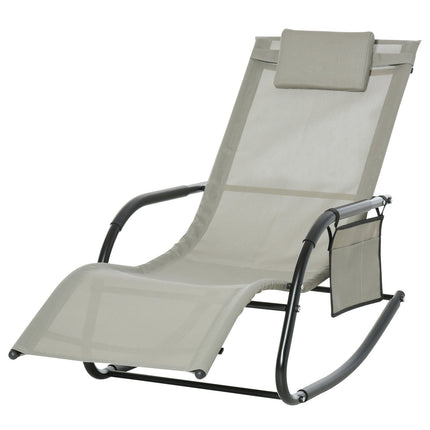 Garden rocking chair - metal mesh, black & light grey, 150x62x88 cm