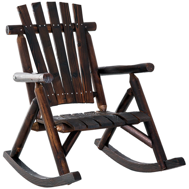 Weather-resistant rocking chair in solid wood, armrests, 97x69x93cm