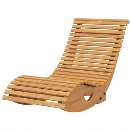 Ergonomic rocking chair in wood, teak, capacity 120 kg