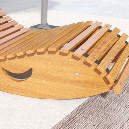 Ergonomic rocking chair in wood, teak, capacity 120 kg