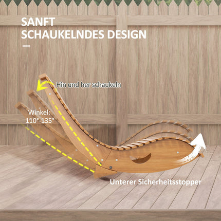 Ergonomic rocking chair in wood, teak, capacity 120 kg