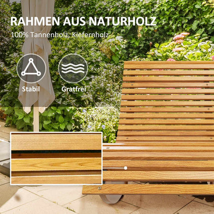 Ergonomic rocking chair in wood, teak, capacity 120 kg