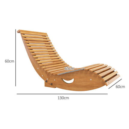 Ergonomic rocking chair in wood, teak, capacity 120 kg