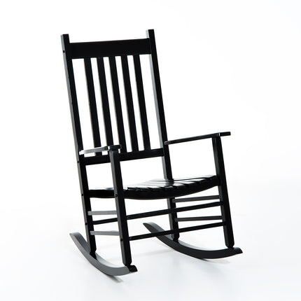 Black wooden rocking chair with armrests 69X86X115 Cm