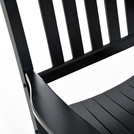 Black wooden rocking chair with armrests 69X86X115 Cm