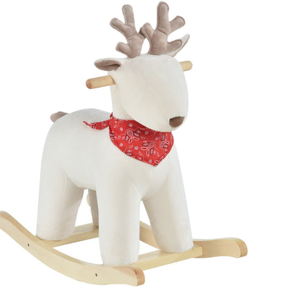 Plush rocking deer toy with sound, white, 36-72 months