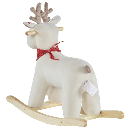 Plush rocking deer toy with sound, white, 36-72 months