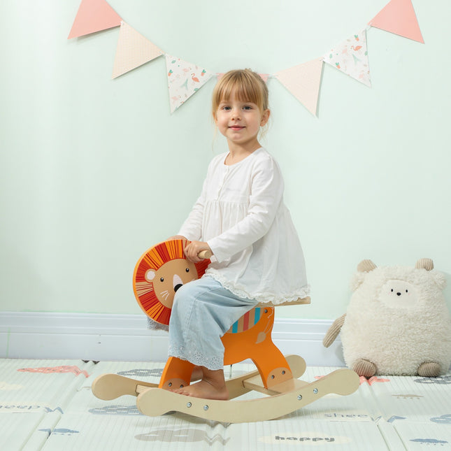Rocking Horse, Lion Design, Wood, 25kg Capacity, Ages 2-5