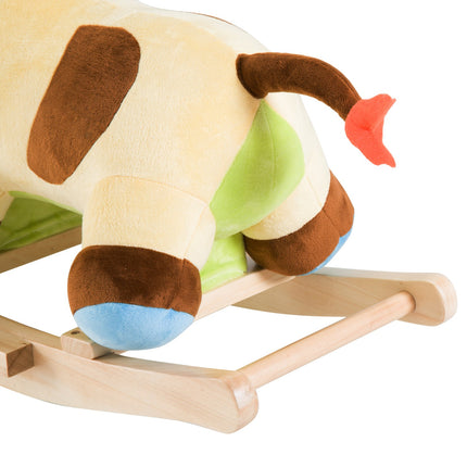 Brown & Yellow Baby Rocking Cow Toy - 60x34x46 Cm