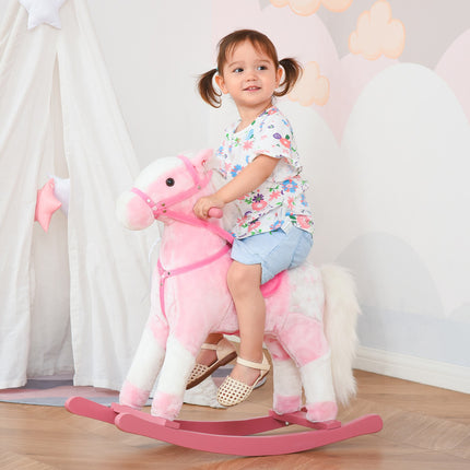 Pink rocking horse toy with sound, 74x28x65 cm