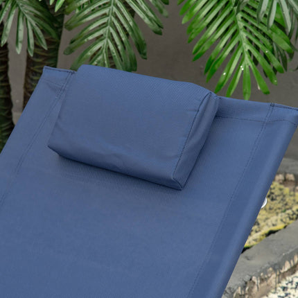 Rocking chair in metal Garden chair with headrest, blue