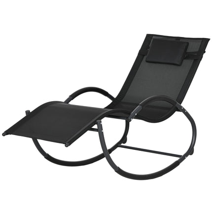 Rocking chair with cushion, black, 155x61x88 Cm