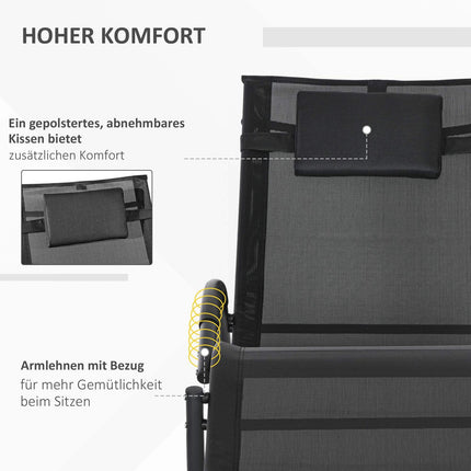 Rocking chair with cushion, black, 155x61x88 Cm
