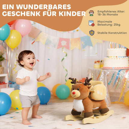 Rocking Reindeer Toy with Lullabies, Plush, 18-36 Months
