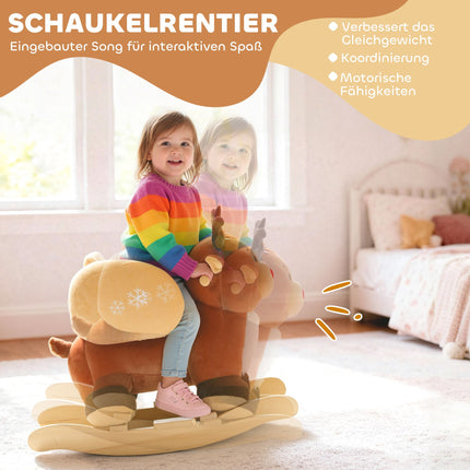 Rocking Reindeer Toy with Lullabies, Plush, 18-36 Months