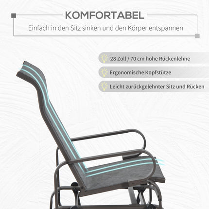Outdoor garden rocking chair - metal, relaxing, 60x75x104cm