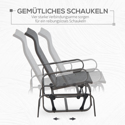 Outdoor garden rocking chair - metal, relaxing, 60x75x104cm