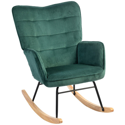 Dark green rocking chair - wooden runner, relaxation chair