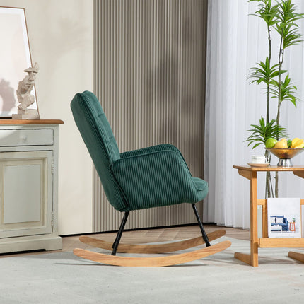 Dark green rocking chair - wooden runner, relaxation chair