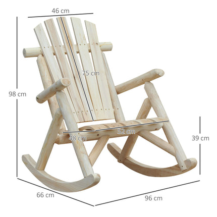 Garden rocking chair – Relaxing natural spruce wood
