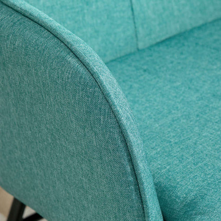 Linen-look rocking chair with stool, supports up to 130 kg