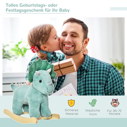 Dark green rocking horse for children, Stall & Seker, 64x30x54 cm