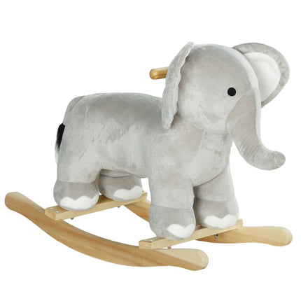 Swing toy with gray plush elephant with sound for ages 2-4