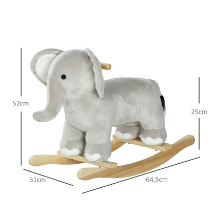 Swing toy with gray plush elephant with sound for ages 2-4