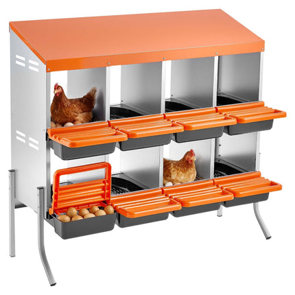 Roll Away Chicken Nesting Box, 8 Compartments With Legs