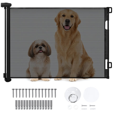 Roll-Up Pet Safety Gate Up to 157 cm for Doors and Stairs, Black