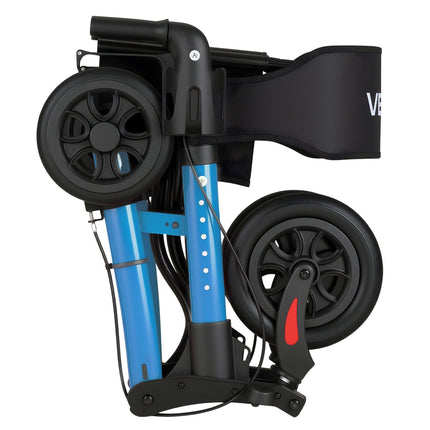 Rollator Walker with Seat, 3-Fold Aluminum, 300 lb