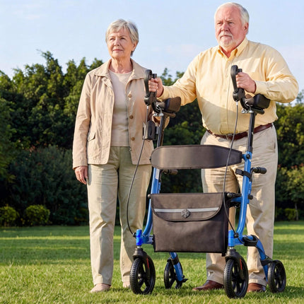Rollator Walker with Seat, Foldable Aluminum, 300 lb