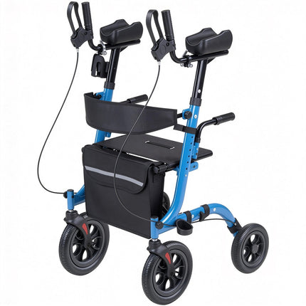 Rollator Walker with Seat, Foldable Aluminum, 300 lb