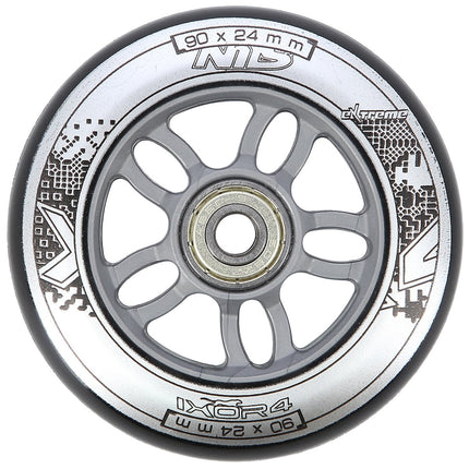 Roller Skate Wheels 90x24 82A Black + ABEC-9 Bearings Set