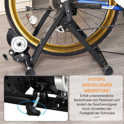 Indoor Bike Trainer - Magnetic, Collapsible, 26""-29"" Wheels