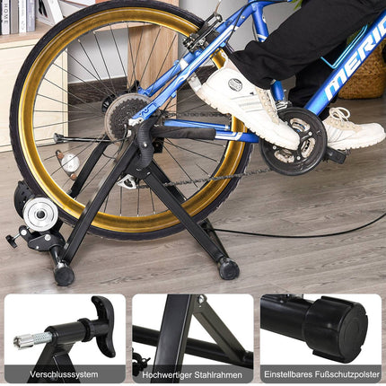 Indoor Bike Trainer - Magnetic, Collapsible, 26""-29"" Wheels