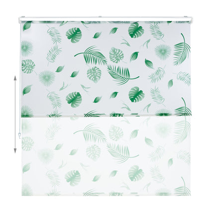Roller blind for shower Leaves green