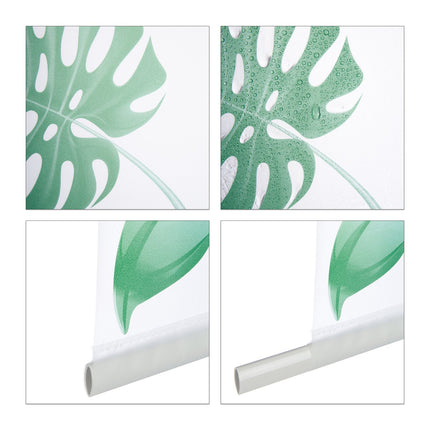Roller blind for shower Leaves green